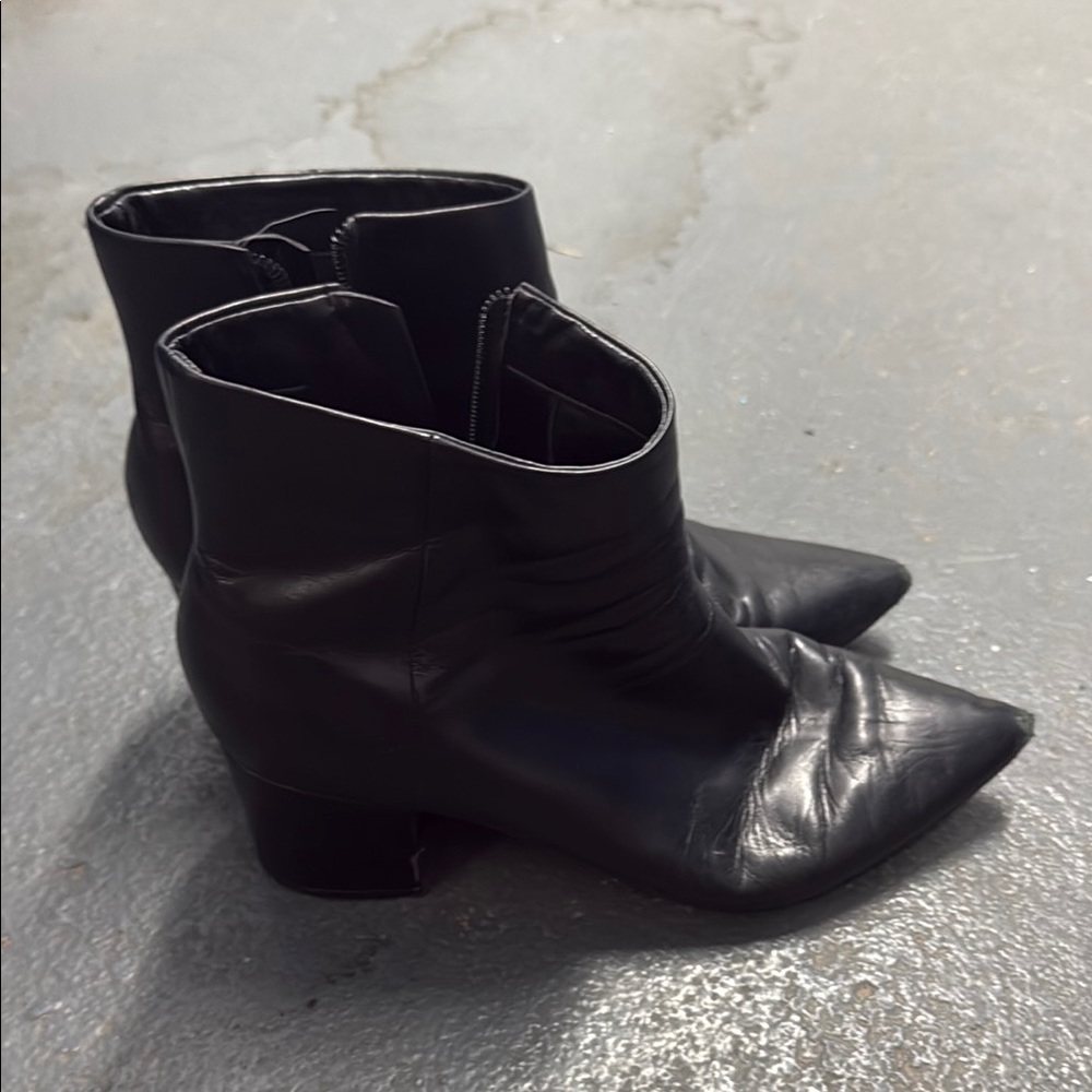 Marc Fisher Well Worn Sleek Black Ankle Booties